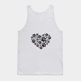 heart with black paw print Tank Top